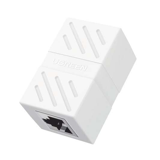 Acoplador (Extensor de Cable Ethernet RJ45 a RJ45) | 1000Mbps | Compatibilidad con Cat7 Cat6A Cat6 Cat5e | Compatible con POE | Ignífugo | ABS | Color Blanco.