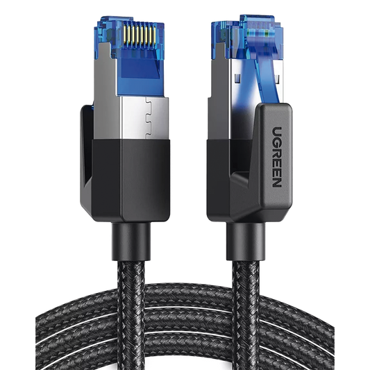 Cable Ethernet Cat8 CLASSâ? F/FTP Redondo con Malla de Nylon 2 Metros