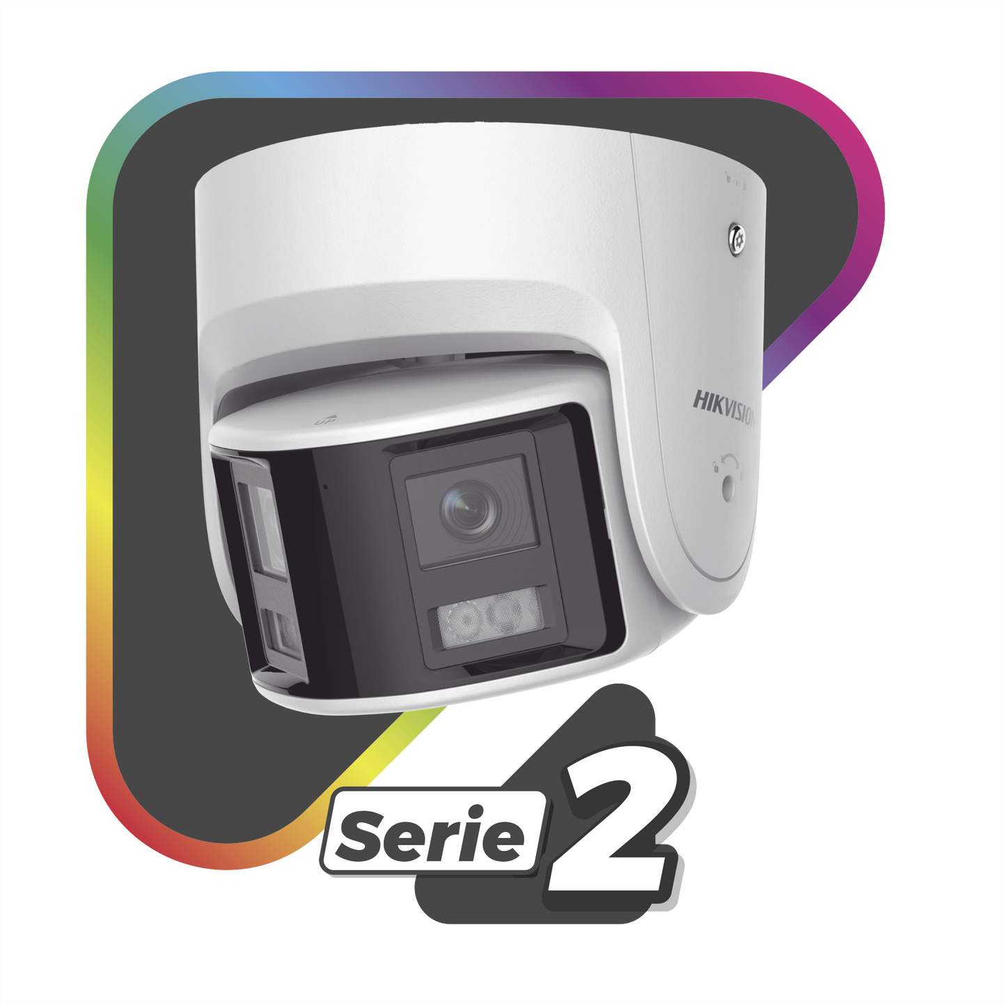[FlexVu] [PROTECCIÓN ACTIVA] Turret IP Panorámica 4 Megapíxel / 2 Lentes 2.8 mm (180°) / Imagen a Color 24/7 (ColorVu) / PoE / WDR 130° / IP67 / ACUSENSE / Luz Estroboscópica y Alarma Audible / 30 mts Luz Blanca / Mic