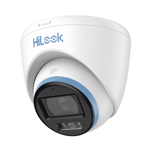 [Dual Light + ColorVu] Turret TurboHD 3K/5MP / Lente 3.6mm / 40mts IR EXIR + 40mts Luz Blanca / Micrófono Integrado / Exterior IP67 / dWDR
