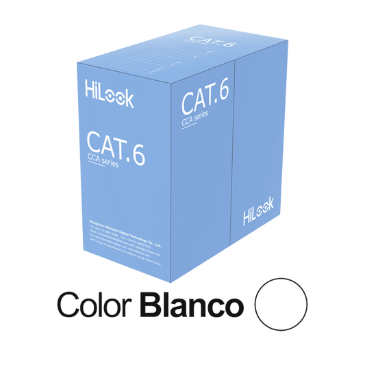 Cable de Red U/UTP Cat6 23AWG / Cumple ANSI/TIA-568.2-D / RoHS 2.0 / CPR Fca / Longitud 305 m / PVC Blanco / Resistencia a la Tracción y Compresión / Operación -20°C a 70°C