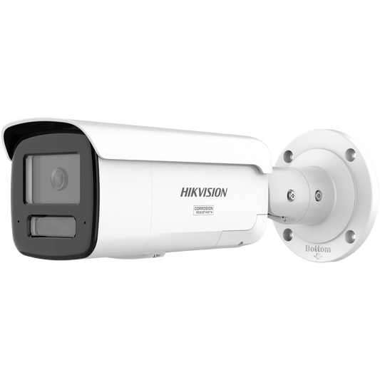 [Dual Light + ColorVu 3.0 + HikAI] Bala IP 4 Megapixel / Lente 4 mm / 60 mts IR + Luz Blanca / Exterior IP67 / Estrobo Azul y Rojo / WDR 130 dB / ACUSENSE 3.0 / Metal / NEMA 4X / ACUSEARCH
